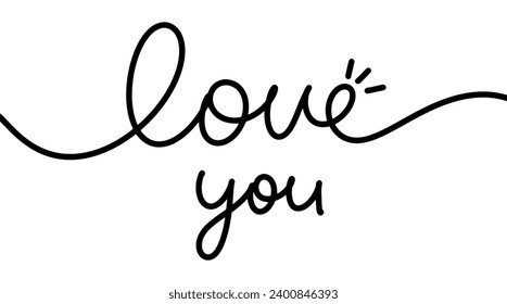 Motion line drawn for Valentine's Day. Solid or continuous line. Tangled hearts are drawn with thin material. Isolated on a white background. Greeting illustration for Valentine's Day.