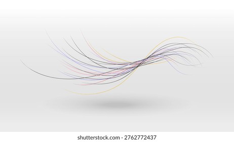 Motion line elements dynamic wave floating abstract vector background