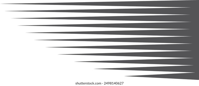 Motion lines. Fast speed comic black symbol