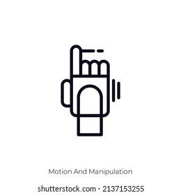 Motion And Manipulation icon. Outline style icon design isolated on white background