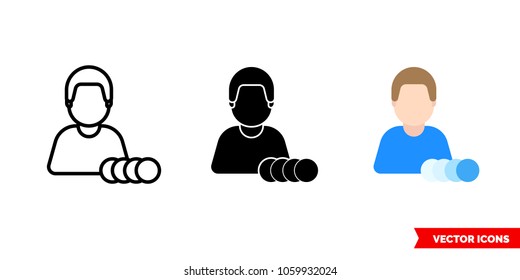 Motion movement icon of 3 types: color, black and white, outline. Isolated vector sign symbol.