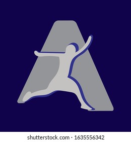 Motion, movement is life, logo on a blue background. Vector logo for sport, health, movement.