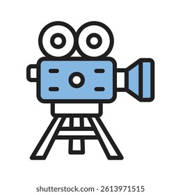Motion movie, film and cinema camera with vector