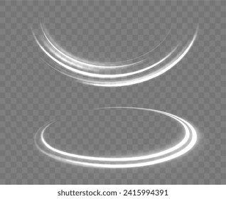 Motion neon speed and blur. Imitation of the exit of cold air from the air conditioner. White shiny sparks of spiral wave. Dynamic lines or rays. Vector illustration stream of fresh wind png.