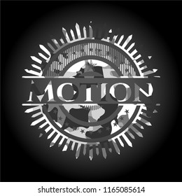 Motion on grey camo texture