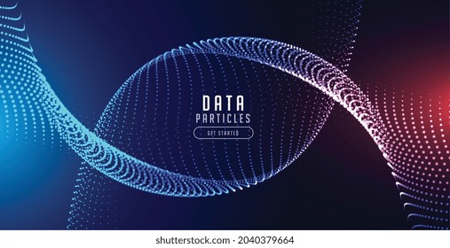 motion particle wave with blue and red lights