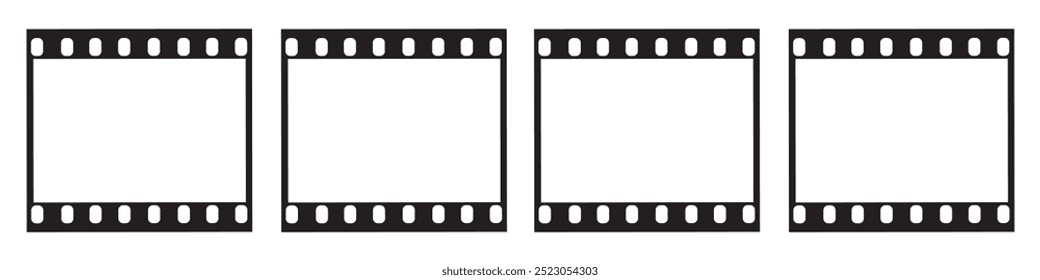 motion picture film media movie and old record, vector 