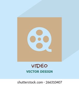 Motion picture film reel icon. vector design.