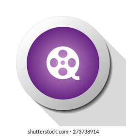 Motion picture film reel, web icon. Vector design