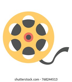 
A motion pictures recorder, film stock flat  icon design
