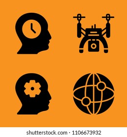 motion, pilot, vector and businessman icons set. Vector illustration for web and design