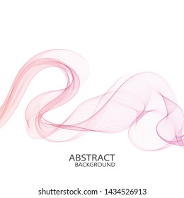
Motion of pink lines vector wave on a white background. Brochure template