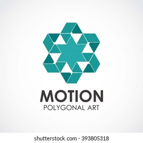 Motion polygonal of circle art abstract vector and logo design or template sphere business icon of company identity symbol concept