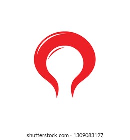 motion red flame curves abstract logo