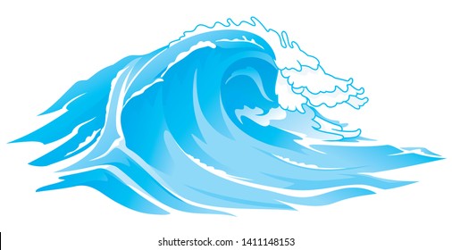 Motion Sea High Waves Illustration