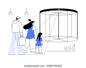Motion sensor abstract concept vector illustration. Group of people going through revolving doors, smart motion sensors technology, IoT industry, Internet of things abstract metaphor.