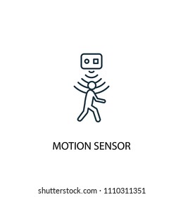 Motion Sensor Concept Line Icon. Simple Element Illustration. Motion Sensor Concept Outline Symbol Design From Smart Home Set. Can Be Used For Web And Mobile UI/UX