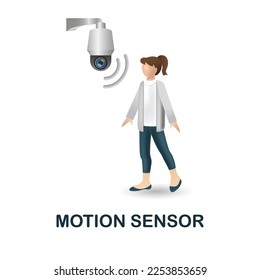 Motion Sensor icon. 3d illustration from security collection. Creative Motion Sensor 3d icon for web design, templates, infographics and more