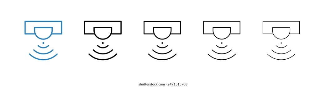Motion sensor icon in black and blue