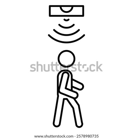 Motion sensor icon Black and white logo