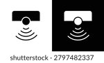 Motion sensor icon clipart in black and white, best for apps and web
