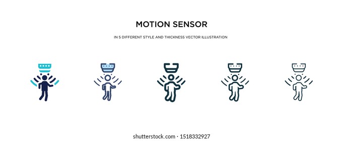 motion sensor icon in different style and thickness vector illustration. Two colored and black motion sensor vector icons in filled, outline, line, stroke style can be used for web, mobile, UI