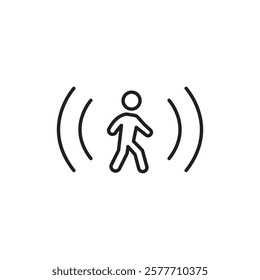 motion sensor icon Flat simple outline