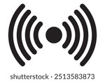 Motion sensor icon in flat style. Sensor waves vector illustration on white isolated background. Security connection business concept.