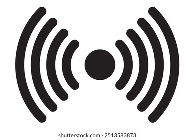 Icono del sensor de movimiento en estilo plano. Ilustración vectorial de las ondas del sensor en el fondo aislado blanco. Concepto de negocio de conexión de seguridad.