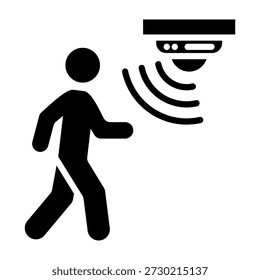 Ilustración vectorial de diseño de glifo de icono de sensor de movimiento