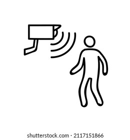Icono del sensor de movimiento. Ilustración vectorial dibujada a mano.