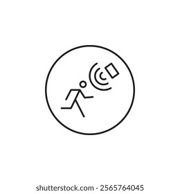 motion sensor icon line art vector