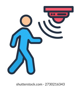 Motion Sensor Icon Lineal Color Design Vector Illustration