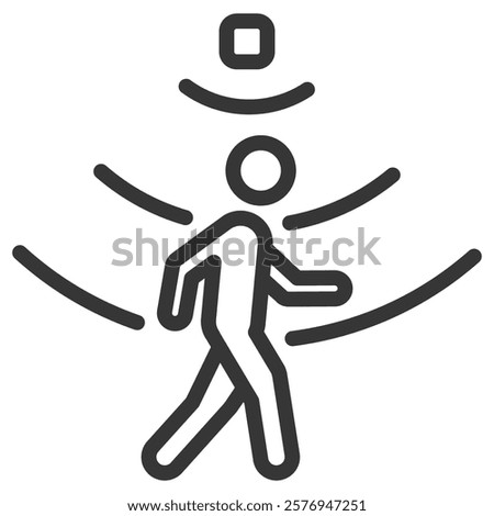 Motion Sensor Icon Lineal Style Vector Illustration