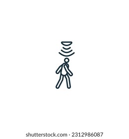 Icono del sensor de movimiento. Signo monocromo simple de la colección de seguridad. Icono del sensor de movimiento para logotipo, plantillas, diseño web e infografías.