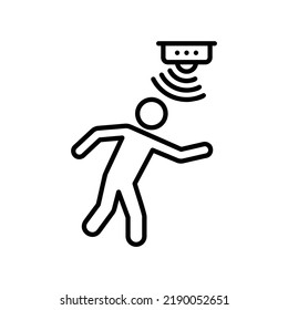 Motion sensor icon with people in black outline style