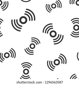 Motion sensor icon seamless pattern background. Sensor waves vector illustration. Security connection symbol pattern.