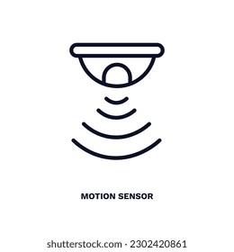 motion sensor icon. Thin line motion sensor icon from ai and future technology collection. Outline vector isolated on white background. Editable motion sensor symbol can be used web and mobile