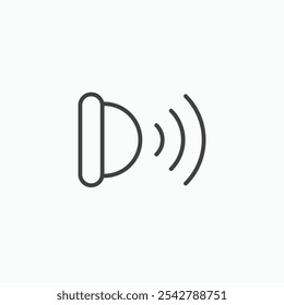 Motion sensor icon in thin outlined.