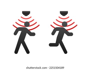 Icono del sensor de movimiento. Señal táctil. Olas del sensor de movimiento. Ilustración de material vectorial.
