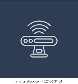 Motion sensor icon. Trendy flat vector line Motion sensor icon on dark blue background from Artificial Intelligence, Future Technology collection. 