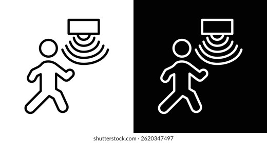 Motion sensor icon vector for web and mobile app. Symbol isolated.
