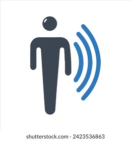 Motion sensor icon, walking man icon