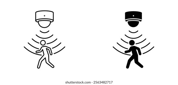Motion sensor icons in outline and fill. vector illustration for ui.