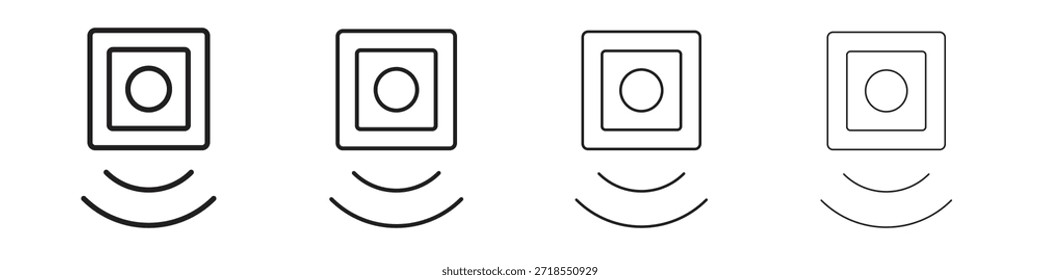 Motion sensor icons, Set of linear icons. Black linear palm icons