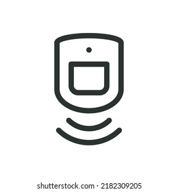 Motion sensor isolated icon. Infrared motion detector vector icon with editable stroke.