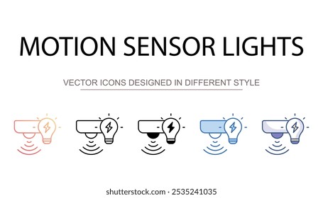 Motion Sensor Lights icon design with white background stock illustration