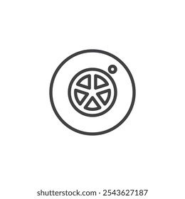 Motion Sensor line icon. linear style sign for mobile concept and web design. Monitoring motion sensor outline vector icon. Symbol, logo illustration. Vector graphics
