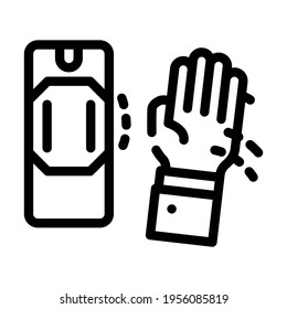 motion sensor line icon vector. motion sensor sign. isolated contour symbol black illustration
