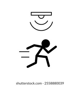 Motion sensor security run icon symbol design vector